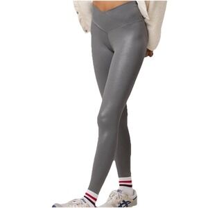 OFFLINE By Aerie Real Me Hi-Rise Crossover Legging 7/8 Gray Metallic Size S NEW
